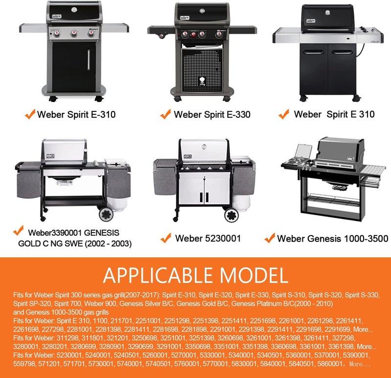 GGC 7638/7639 Grill Grates for Weber Spirit &Spirit II 300 Series, 17.5" Grill Parts for Weber Spirit E/S 310, E/S 320, E/S 330, Spirit 700, Genesis Silver B/C, Gold B/C 1000-3500 Gas Grill - Image 3